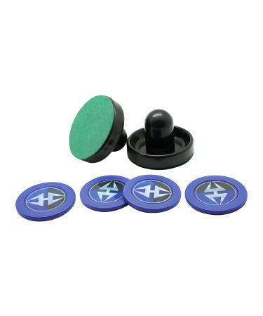 Hathaway Arcade Air Hockey 3.75-in Strikers and 2.87-in Pucks - Black and Blue