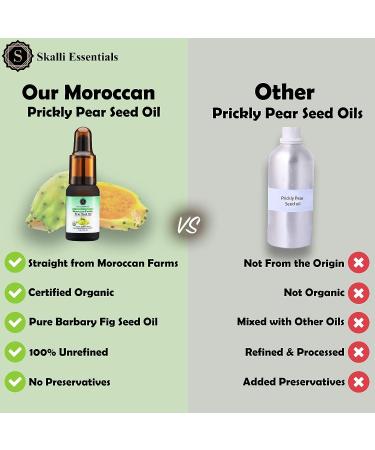 Skalli Essentials Organic Moroccan Prickly Pear Seed Oil | Anti-Aging Face Serum & Dark Circles Under Eye Treatment | Premium Grade Moisturizer (15 mL) - Buy Online on GoSupps.com