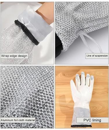 Reusable Household Cleaning Gloves Winter Anti Scalding Waterproof Thickened Dishwashing Gloves Wire PVC Rag Gloves C One Size - Buy Online on GoSupps.com