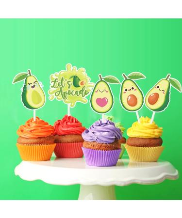 Mulukaya 21Pcs Let's Avocado Cupcake Toppers Fruit Treat Cake Picks for Avocado Themed Wedding Birthday Party Decorations - Buy Online on GoSupps.com