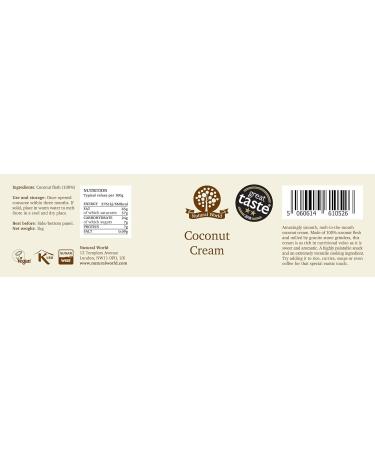Nutural World - Coconut Cream (1kg) - *** Reusable Glass Jar *** Great Taste Award Winner - 100% Pure - Single Ingredient - Buy Online on GoSupps.com