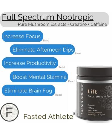 Lift Brain Supplement Memory & Focus Nootropic with Lion's Mane Mushroom & Creatine | 60 Capsules for Enhanced Energy & Performance - Buy Online on GoSupps.com