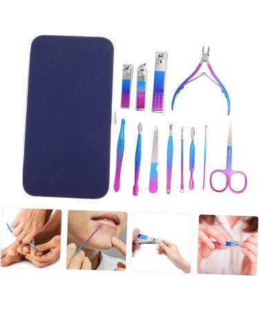 Housoutil 1 Set Nail Set Flat Wisking Tool Nursing Nails Kits Manicure Kit Pedicure Kit Dead Skin Pliers Manicure Polishing Tools Fingernail Pu Leather Olecranon Stainless Steel - Buy Online on GoSupps.com