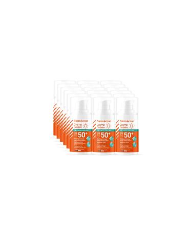 SORIFA - Pack of 18 - Dermécran - Sunscreen SPF50+ - Face and body - Vegan & Ocean Friendly formula - Water resistant - For the whole family from 3 years old - Made in France - Pocket size 15 ml