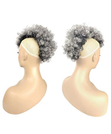 Jerry Curly Afro Puff Mohawk Ponytail with Bangs | Synthetic Fauxhawks Bun Extensions - Buy Online on GoSupps.com