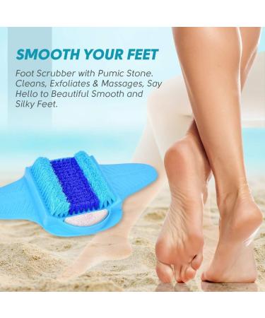 Foot Scrubber for Shower with Pumice Stone Foot Brush Foot Cleaner Foot Exfoliator with Floor Suction Cup Foot Spa Massager without Bending in Shower Dead Skin & Callus Remover - Foot Care - Buy Online on GoSupps.com