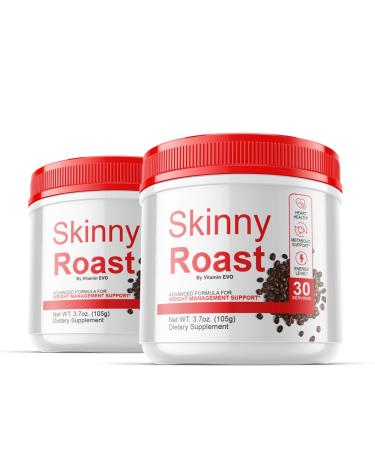 (2 PACK) Skinny Roast - Skinny Roast Powder Official SkinnyRoast Powder Premium Formula SkinnyRoast Organic Powder Skinny Roast Support Healthy Lifestyle - Natural Formula Reviews - 2 Month Supply