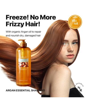 Nature Republic Argan Essential Deep Care Shampoo 1000ml | Nourishing Hydrating Repair for Extremely Damaged Hair | Silky Soft for All Hair Types - Buy Online on GoSupps.com