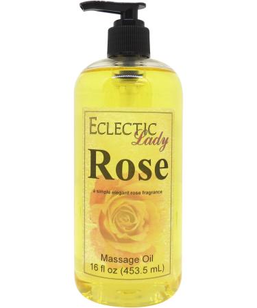 Rose Massage Oil 16 oz With Sweet Almond Oil and Jojoba Oil Preservative Free Perfect for Aromatherapy and Relaxation 16 Ounce