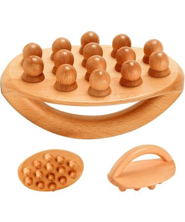 Wood Therapy Massage Tools - 14 Pearl Wood Roller for Lymphatic Drainage & Cellulite Massage | Gua Sha Holz-Massage Device - Buy Online on GoSupps.com