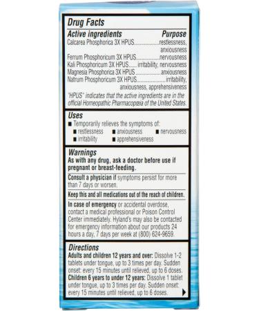 Hyland's Nerve Tonic Stress Relief Tablets - Natural 100 Count for Restlessness, Nervousness & Irritability - Buy Online on GoSupps.com