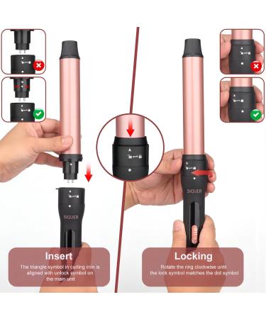 5 in 1 Curling Wand Set - SIQUER Fast Heating Curling Iron for Beach Waves - 1/2 to 1 1/4 Inch with Thermal Brush Gloves & Clamps - Rose Gold - Perfect Hair Tool for Women - Buy Online on GoSupps.com