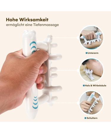 Fascia Purava Massage Device - Ergonomic Safety-Tested Fascia Blaster - Optimal Massage Tool (18.2x7.5x2.5 cm) - White - International Shipping Available - Buy Online on GoSupps.com