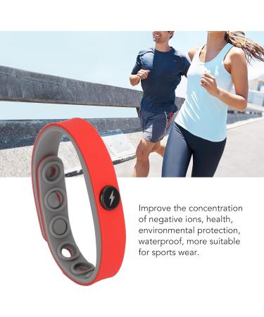 Saluaqui 2 Pack Anti-Static Wireless Negative Ion Bracelets - Washable Silicone Sports Wristbands (Red) - Buy Online on GoSupps.com