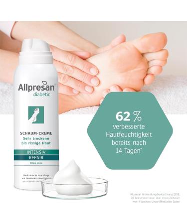  Allpresan Allpresan diabetic Intensif + Repair Urea Free Foaming Cream - Diabetes Mellitus - For Very Dry to Chapped Skin - 125ml (Pack of 3) - Buy Online on GoSupps.com