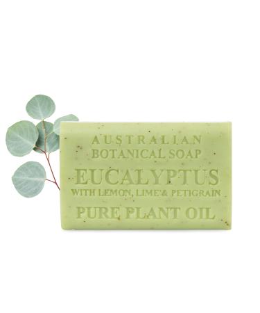 Australian Botanical Soap  Eucalyptus with Lemon  Lime and Petitgrain | 6.6 oz (187g) Natural Ingredient Soap Bars | All Skin Types | Shea Butter Infused - 1 Count Eucalyptus with Lemon 6.6 Ounce (Pack of 1)