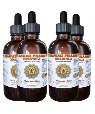 Graviola Liquid Extract Graviola (Annona Muricata) Dried Leaf Tincture Supplement 4x4 oz 4 Fl Oz (Pack of 4)
