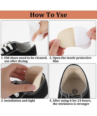 Sibba Heel Pillow Pads - 4 Pairs Self-Adhesive Heel Grip Inserts for Loose Shoes & Boots | Reusable Anti-Bubble Protection for Women (Beige) - Buy Online on GoSupps.com