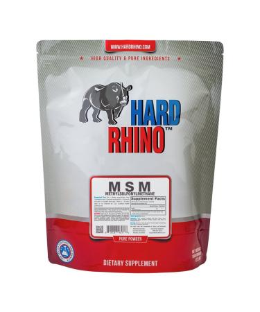 Hard Rhino MSM (Methylsulfonylmethane) Powder, 1 Kilogram (2.2 Lbs), Unflavored, Lab-Tested, Scoop Included