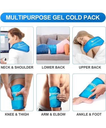 RelaxCoo Neck Ice Pack Wrap - Reusable Gel Cold Compress for Pain Relief, Injuries, Swelling - Blue-1 Pack - Buy Online on GoSupps.com