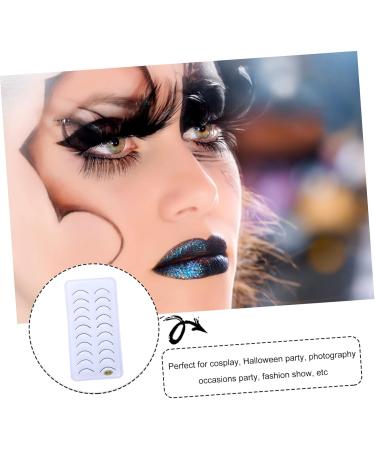 FOMIYES 10Pairs Fake eyelashes Natural Fake Lash dramatic eyelashes carnival makeup supplies masquerade makeup accessories Fake Lashes artificial fiber white fluffy Stickers Miss - Buy Online on GoSupps.com