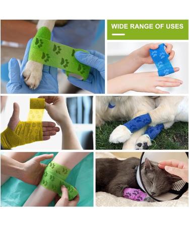 10 Pack Pet Self Adhesive Tape Cohesive Wrap Bandages Camouflage Wrap Tape Strong Elastic Stretch Sports Tape for Wrist Ankle Sprains & Swelling Dogs Elastic Bandage Wrap Tape 5cm 4.5m(10 Styles) - Buy Online on GoSupps.com