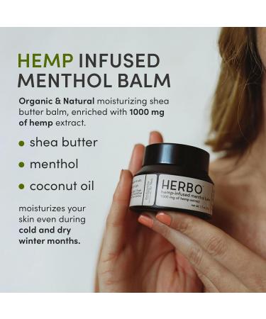 Herbo Menthol Body Balm - Organic Shea Butter & Hemp Moisturizer | Cruelty-Free Paraben-Free Body Cream for All Skin Types - 1.7 oz - Buy Online on GoSupps.com
