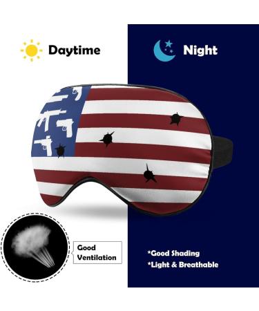 American Flag Guns & Bullet Holes Sleep Mask - Adjustable Strap, Light Blocking Eye Cover for Men and Women | Ideal for Travel, Night Time and Naps - Buy Online on GoSupps.com