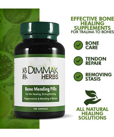 Dimmak Herbs Bone Mending Pills - Chinese Medicine Supplement for Bone Fracture Healing and Strengthening - 100 Capsules - Buy Online on GoSupps.com