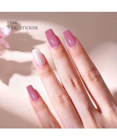 Bright Pink Gel Nail Strips KALEFUL Semi Cured Gel Nail Stickers Nail Art Decoration Design Supplies - Buy Online on GoSupps.com