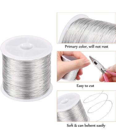 Mikimiqi 328ft Jewelry Wire Craft Wire 26 Gauge Tarnish Resistant Copper Beading Wire - 0.4mm x 100m - Silver Color | Jewelry Making Supplies - Buy Online on GoSupps.com