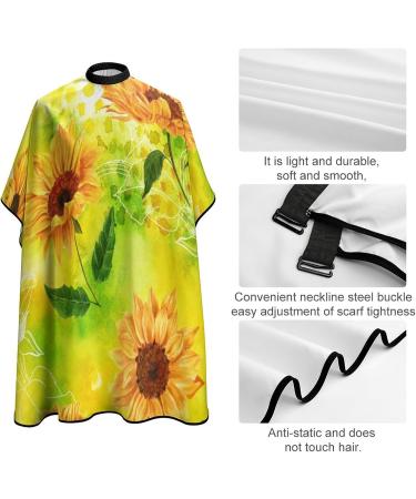 Retro Watercolor Sunflowers Mini Haircut Capes | Water-Resistant Salon Cape for Women & Men | Hairdresser Styling Gown - Buy Online on GoSupps.com