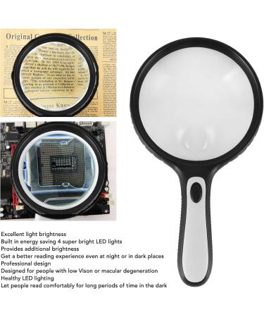 Magnifying Glass Professional Large Viewing Area Evenly Lit Handheld Magnifying Glass 4 LED Lights Small Gift - Buy Online on GoSupps.com
