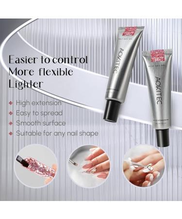 Aokitec 60ml Diamond Red Nail Extension Gel - UV Nail Polish for Salon & DIY Nail Design - Buy Online on GoSupps.com