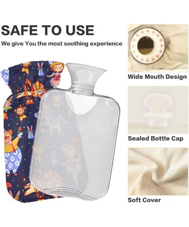 Naanle Unicorn Circus Animal Hot Water Bottle - 1L Transparent Heated Bottle for Bed Hand & Feet Pain Relief Heat & Cold Therapy - Buy Online on GoSupps.com
