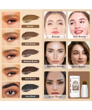 Eyebrow Stamp Stencil Kit - 10 Reusable Stencils, 2 Brushes, Waterproof Makeup (Blonde) - Buy Online on GoSupps.com