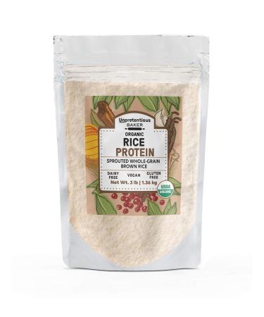 Unpretentious Baker Organic Rice Protein Powder, 3 lb, Vegan & Gluten-Free Alternative to Whey or Soy Protein