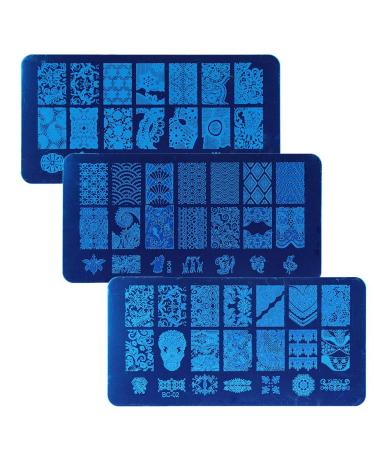 Floral & Geometric Nail Art Stamping Kit with Rhinestones & Mandala Dotting Pen - Manicure DIY Set - Buy Online on GoSupps.com