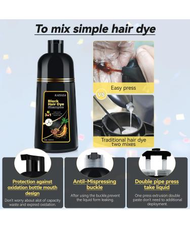 Natural Black Hair Dye Shampoo - 3-in-1 Herbal Color Solution for Men & Women | Ammonia-Free Lasts 30 Days - 16.90 oz - Buy Online on GoSupps.com
