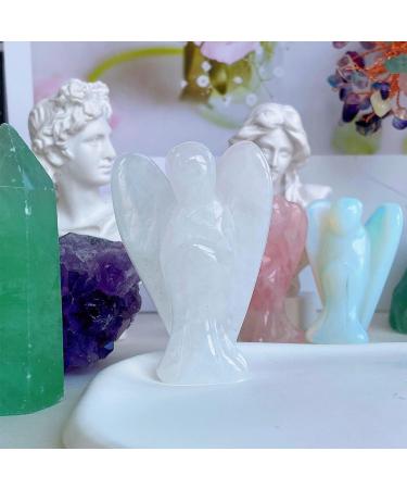Xiannvxi 38mm Mountain Crystal Guardian Angel - Healing Gemstone Statue Polished Reiki Figure Gift - Buy Online on GoSupps.com