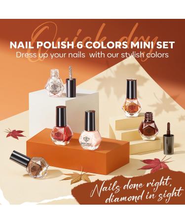 Modelones Fall Winter Glitter Nail Polish Set - 6 Quick Dry Colors for DIY Nail Art & Home Salon - Perfect Gift for Women & Moms - Buy Online on GoSupps.com