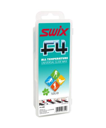 Swix F4 Universal - All Temp - Solid Bar - Non Fluoro - Ski & Snowboard Wax - Large 180g Bar, Blue/Green