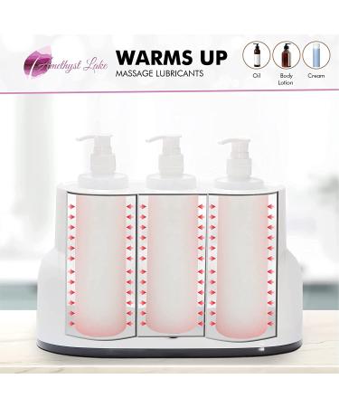 AMETHYST LAKE Massage Oil Warmer with 3 Bottles - Professional Salon Spa Heater for Home and Beauty Treatment - Buy Online on GoSupps.com