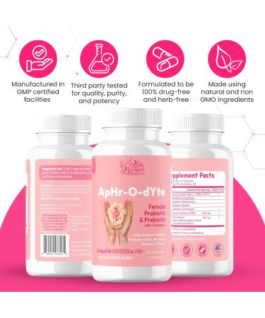 Mila Miamor ApHr-O-dYte Women s Probiotic and Prebiotic with Cranberry - Gluten-Free Non-GMO Supplement for Feminine Health pH Balance Odor Control Urinary Tract - 60 Capsules - Buy Online on GoSupps.com