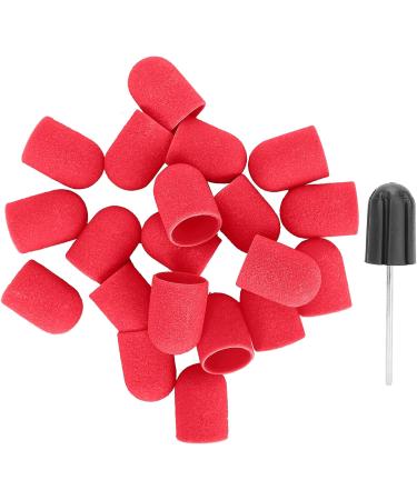 Nail Art Sanding Cap Set - Manicure Pedicure Tool for Home Salon (Red) - 16 x 25mm - Buy Online on GoSupps.com