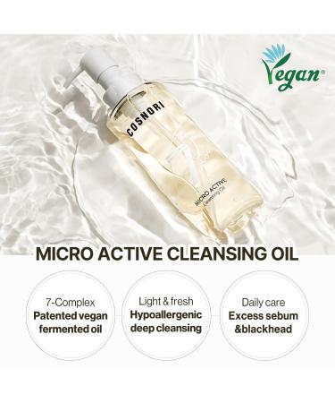COSNORI Micro Active Cleansing Oil | Vegan Facial Cleanser & Gentle Makeup Remover | Hypoallergenic Fermented Oil | 6.7 fl. oz - Buy Online on GoSupps.com