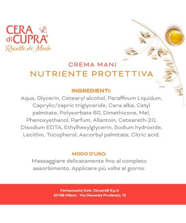 Cera di Cupra Hand Cream 75ml - Nourishing & Hydrating Daily Care Made in Italy Dermatologically Tested - Buy Online on GoSupps.com