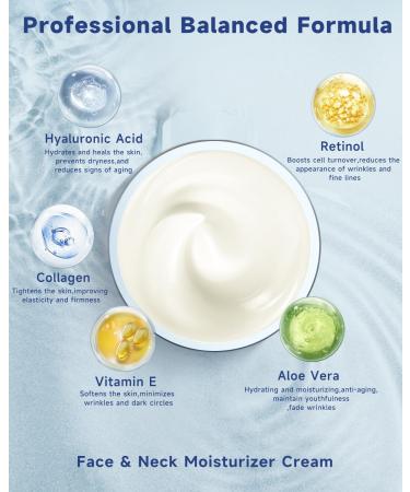 Retinol Cream for Face Collagen Neck Creams for Tightening and Firming Anti Aging Day & Night Facial Moisturizer for Women & Men Instant Face Lift Wrinkle Cream 2-Pack 1.7 Fl Oz (Pack of 2) - Buy Online on GoSupps.com