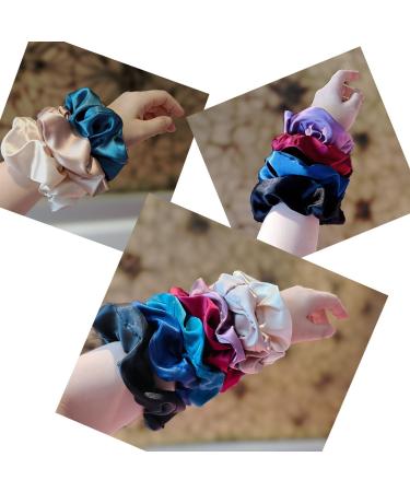 7Pcs Silk Hair Scrunchies for Women - Soft Satin Hair Ties in 7 Mixed Colors - Buy Online on GoSupps.com