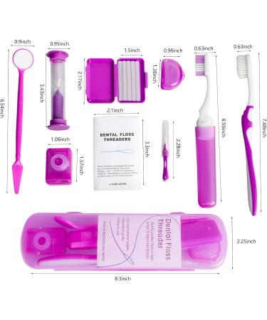 Portable Jaw-Friendly Oral Care Set - 2 Piece Travel Kit with Interdental Brushes Waxsee and Toothbrush - Perfect for Patients (Purple & Orange) - Buy Online on GoSupps.com
